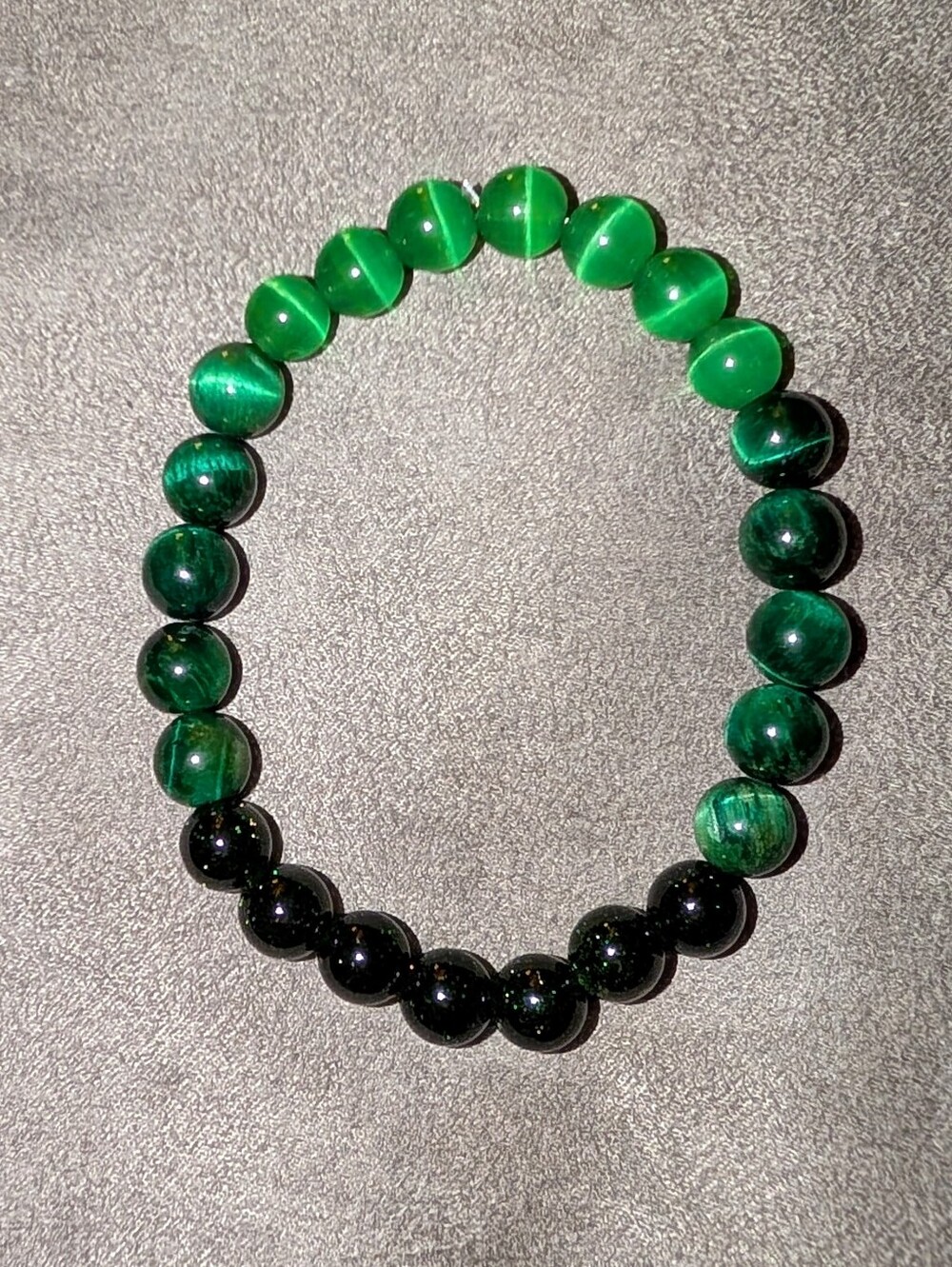 Green Triple Stone Bracelet